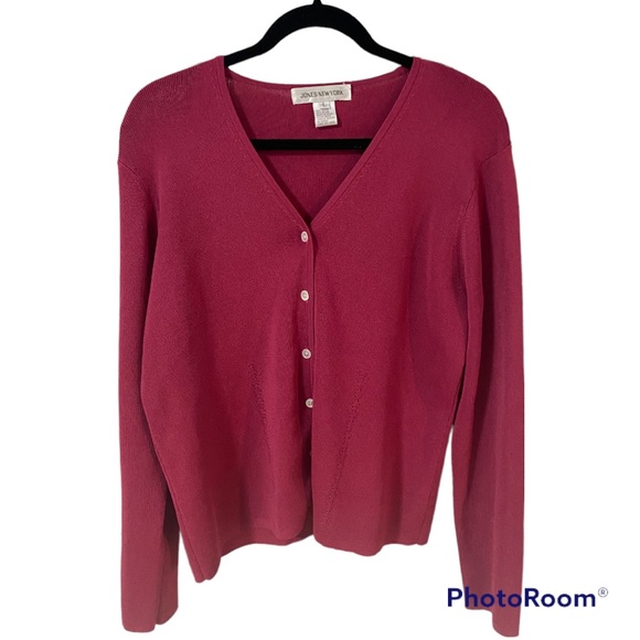 Jones New York Sweaters - A Jones New York pink cardigan in size large